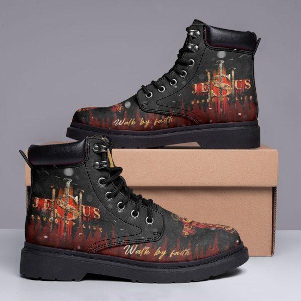 Christian Boots, Jesus Shoes, Jesus Walk By Faith Print Boots, Jesus Christ Shoes, Jesus Boots