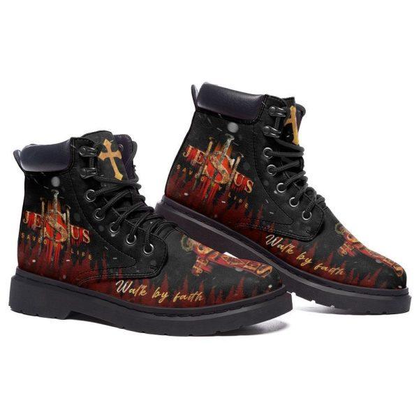 Christian Boots, Jesus Shoes, Jesus Walk By Faith Print Boots, Jesus Christ Shoes, Jesus Boots