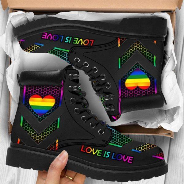 Christian Boots, Jesus Shoes, LGBT Love Is Love Printed Boots, Jesus Boots