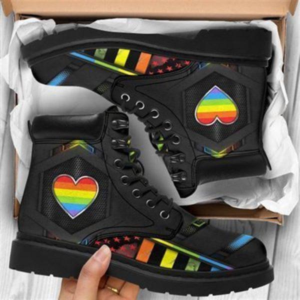 Christian Boots, Jesus Shoes, LGBT Rainbow Heart Boots, Jesus Boots