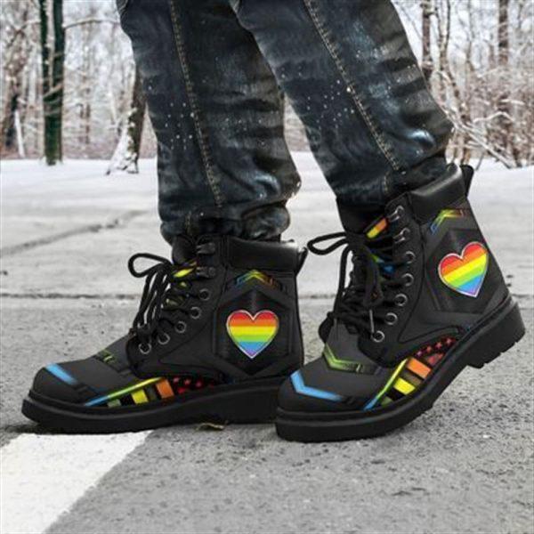 Christian Boots, Jesus Shoes, LGBT Rainbow Heart Boots, Jesus Boots