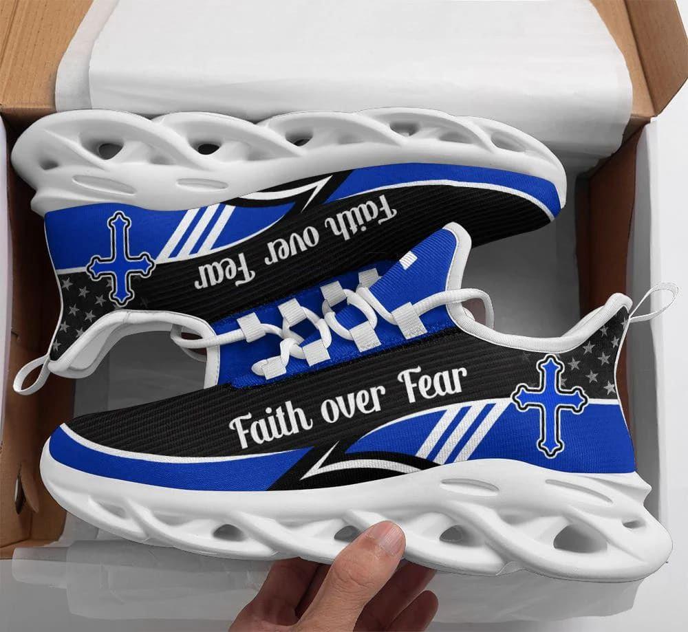 Christian Soul Shoes, Max Soul Shoes, Blue Jesus Faith Over Fear