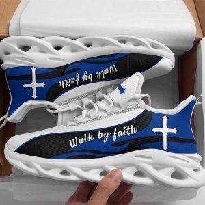 Christian Soul Shoes, Max Soul Shoes, Blue Jesus Walk By Faith Running Christ Sneakers Max Soul Shoes, Jesus Shoes, Jesus Christ Shoes