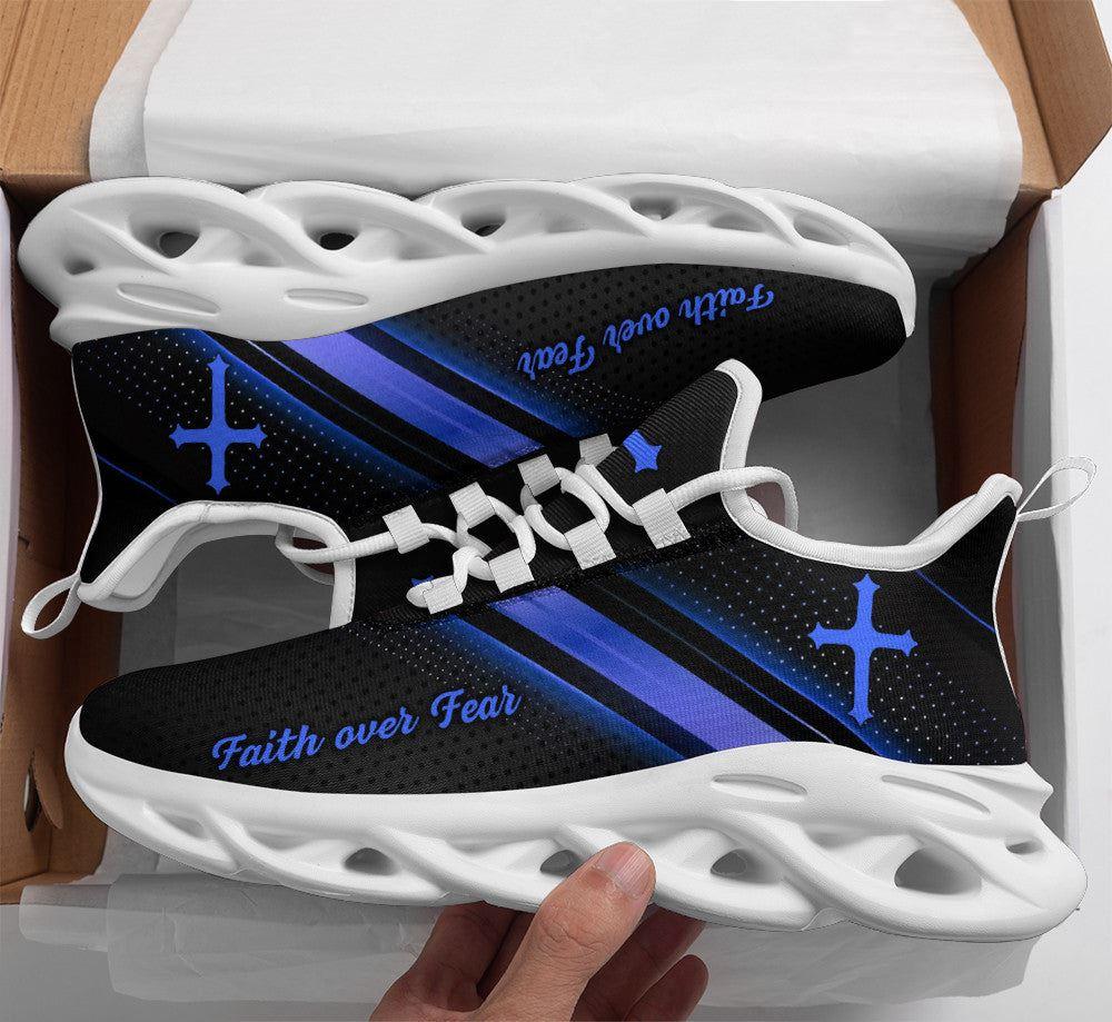 Christian Soul Shoes, Max Soul Shoes, Jesus Black Blue Faith Over Fear Running Sneakers Max Soul Shoes, Jesus Shoes, Jesus Christ Shoes Christian Soul Shoes, Max Soul Shoes, Jesus Black Blue Faith Over Fear Running Sneakers Max Soul Shoes, Jesus Shoes, Jesus Christ Shoes