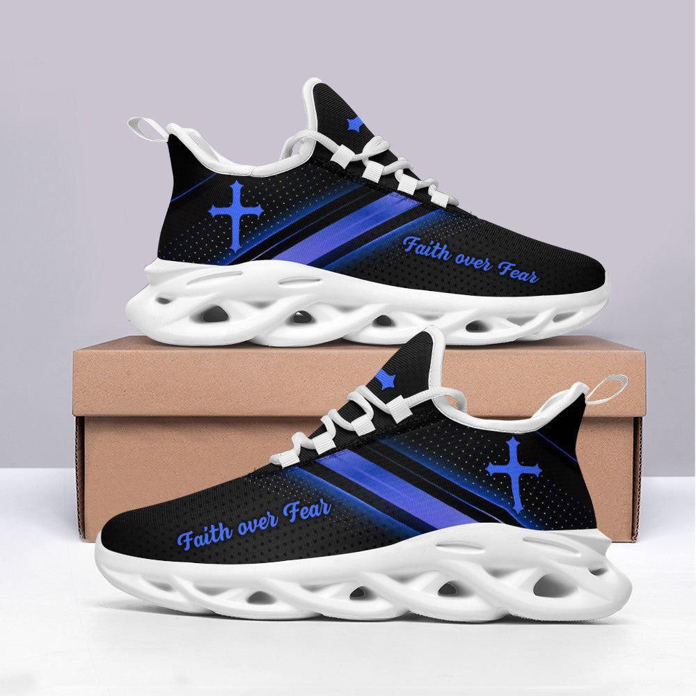 Christian Soul Shoes, Max Soul Shoes, Jesus Black Blue Faith Over Fear Running Sneakers Max Soul Shoes, Jesus Shoes, Jesus Christ Shoes Christian Soul Shoes, Max Soul Shoes, Jesus Black Blue Faith Over Fear Running Sneakers Max Soul Shoes, Jesus Shoes, Jesus Christ Shoes