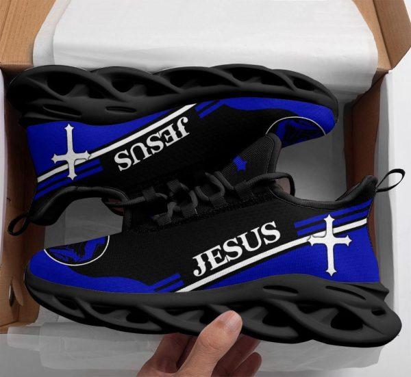Christian Soul Shoes, Max Soul Shoes, Jesus Blue Running Sneakers Max Soul Shoes, Jesus Shoes, Jesus Christ Shoes