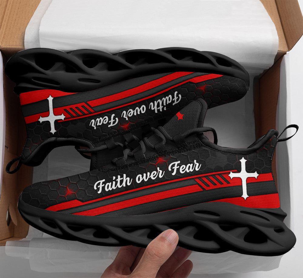 Christian Soul Shoes, Max Soul Shoes, Jesus Walk By Faith Running Sneakers  Red Black Max Soul Shoes, Jesus Shoes, Jesus Christ Shoes - Excoolent
