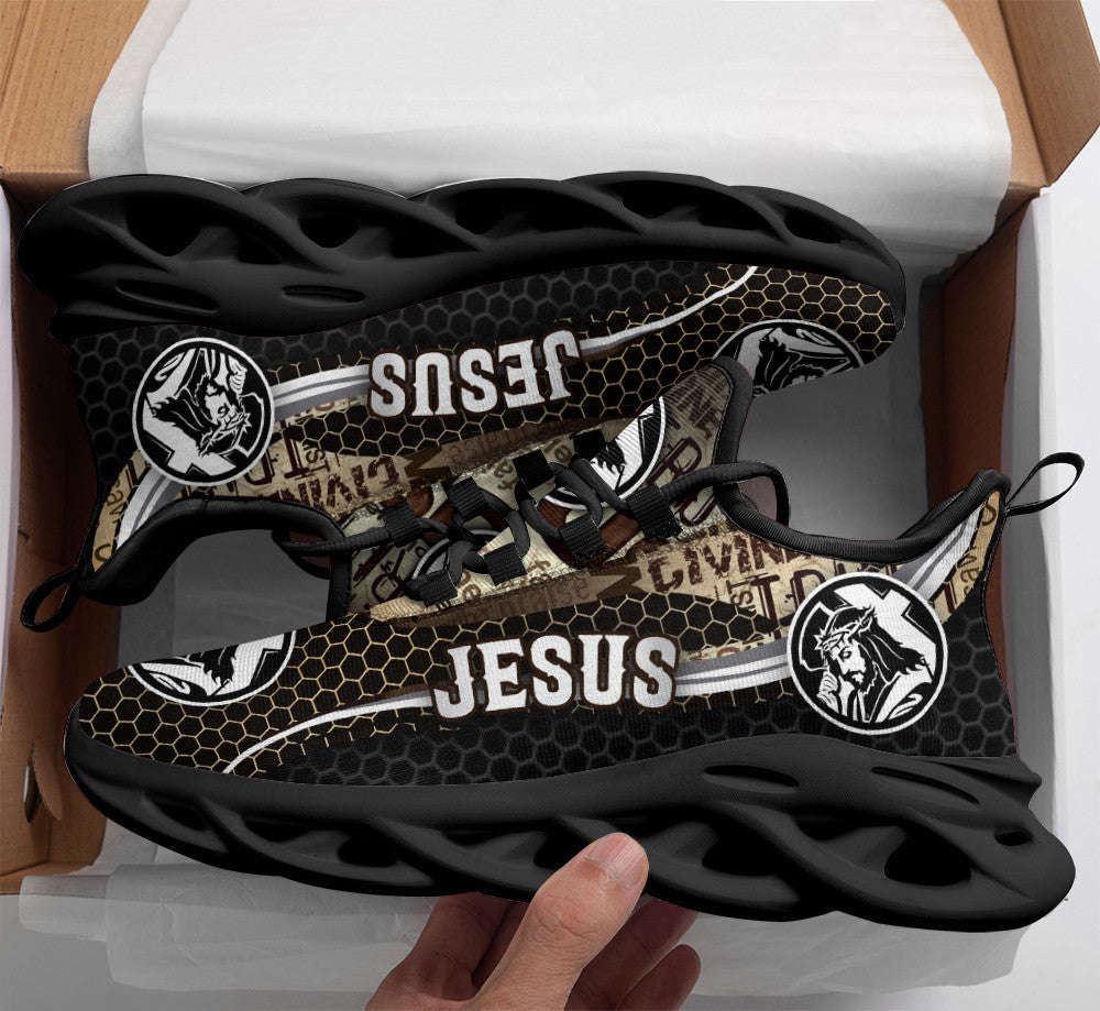 Christian Soul Shoes, Max Soul Shoes, Jesus Running Sneakers White Black Max Soul Shoes, Jesus Shoes, Jesus Christ Shoes