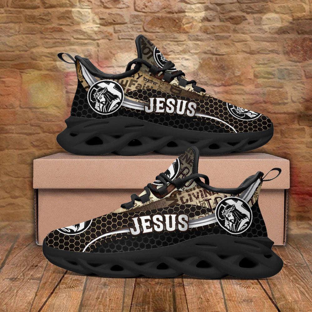 Christian Soul Shoes, Max Soul Shoes, Jesus Running Sneakers White Black Max Soul Shoes, Jesus Shoes, Jesus Christ Shoes