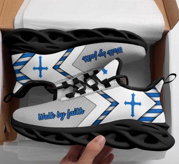 Christian Soul Shoes, Max Soul Shoes, Jesus Walk By Faith Running Sneakers Christ White Max Soul Shoes, Jesus Shoes, Jesus Christ Shoes