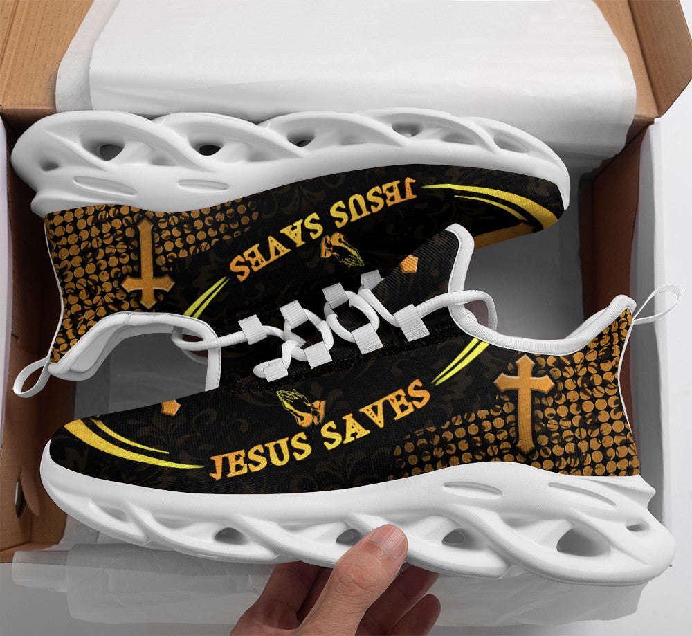 Christian Soul Shoes, Max Soul Shoes, Jesus White Black Saves Running  Sneakers Max Soul Shoes, Jesus Shoes, Jesus Christ Shoes - Excoolent