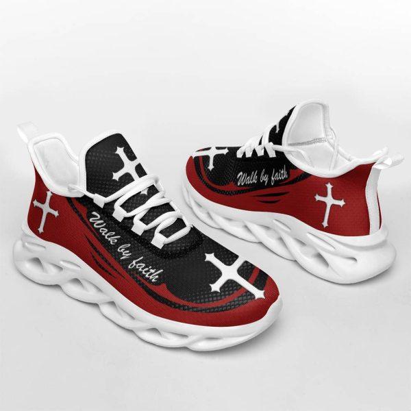 Christian Soul Shoes, Max Soul Shoes, Red Jesus Walk By Faith Christ Sneakers Max Soul Shoes, Jesus Shoes, Jesus Christ Shoes