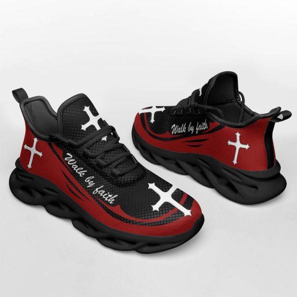 Christian Soul Shoes, Max Soul Shoes, Red Jesus Walk By Faith Christ Sneakers Max Soul Shoes, Jesus Shoes, Jesus Christ Shoes