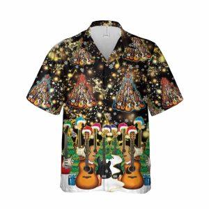 Christmas Hawaiian Shirt, Acoustic Guitar Set Christmas…