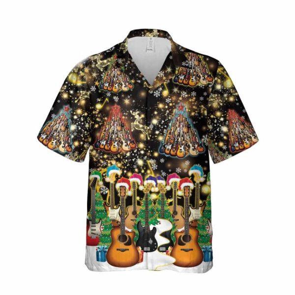 Christmas Hawaiian Shirt, Acoustic Guitar Set Christmas Hawaiian Shirt, Xmas Hawaiian Shirts