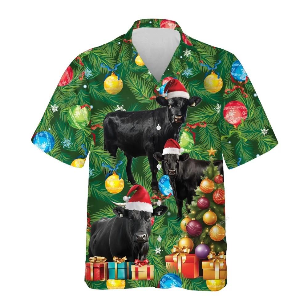 Christmas Hawaiian Shirt, Black Angus Cow Christmas Hawaiian Shirts, Xmas Hawaiian Shirts Christmas Hawaiian Shirt, Black Angus Cow Christmas Hawaiian Shirts, Xmas Hawaiian Shirts