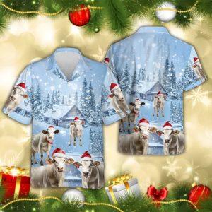 Christmas Hawaiian Shirt Brahman Cow Snowy Christmas Hawaiian Beach Shirts Xmas Hawaiian Shirts 2 ezhxad.jpg