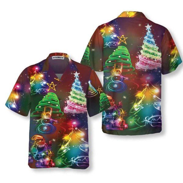 Christmas Hawaiian Shirt, Bright Night Merry Christmas Hawaiian Shirt, Xmas Hawaiian Shirts