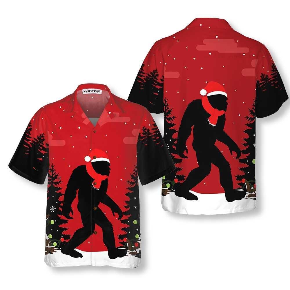 Christmas Hawaiian Shirt, Christmas Bigfoot In The Forest Hawaiian Shirt, Xmas Hawaiian Shirts Christmas Hawaiian Shirt, Christmas Bigfoot In The Forest Hawaiian Shirt, Xmas Hawaiian Shirts