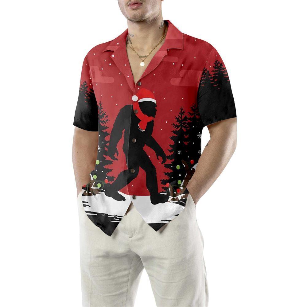 Christmas Hawaiian Shirt, Christmas Bigfoot In The Forest Hawaiian Shirt, Xmas Hawaiian Shirts Christmas Hawaiian Shirt, Christmas Bigfoot In The Forest Hawaiian Shirt, Xmas Hawaiian Shirts