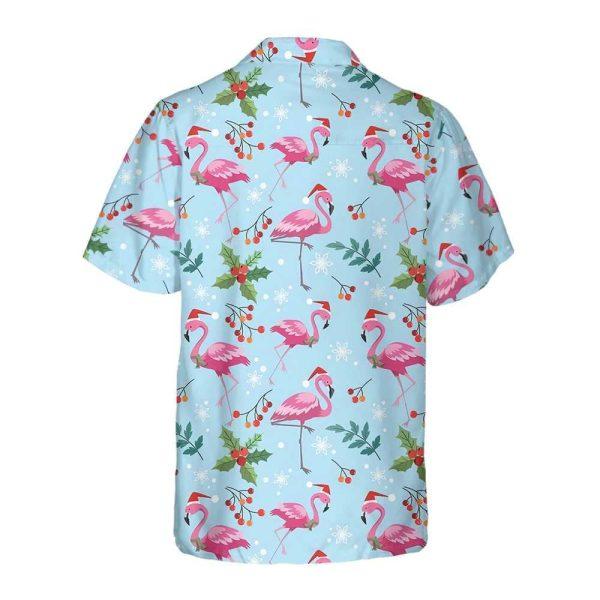 Christmas Hawaiian Shirt, Christmas Flamingo Seamless Pattern Hawaiian Shirt, Xmas Hawaiian Shirts