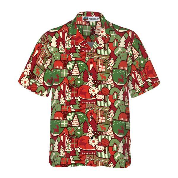 Christmas Hawaiian Shirt, Christmas Gift Pattern Hawaiian Shirts, Xmas Hawaiian Shirts