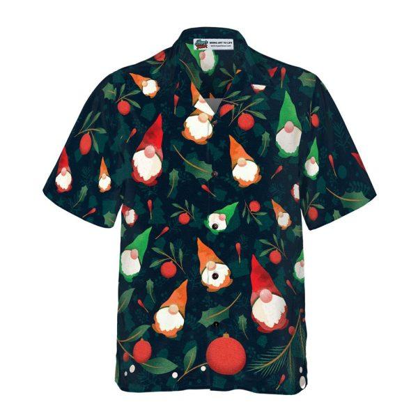 Christmas Hawaiian Shirt, Christmas Gnome Pattern Hawaiian Shirt, Xmas Hawaiian Shirts