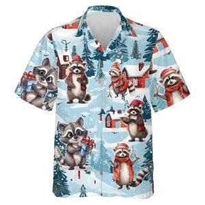 Christmas Hawaiian Shirt Christmas Raccoon Snowy Raccoon Summer Hawaiian Shirt Xmas Hawaiian Shirts 1 rdgycq.jpg