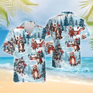 Christmas Hawaiian Shirt Christmas Raccoon Snowy Raccoon Summer Hawaiian Shirt Xmas Hawaiian Shirts 2 x0fh7q.jpg