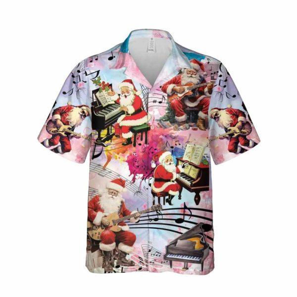 Christmas Hawaiian Shirt, Christmas Santa Claus Button Down Hawaiian Shirt, Xmas Hawaiian Shirts