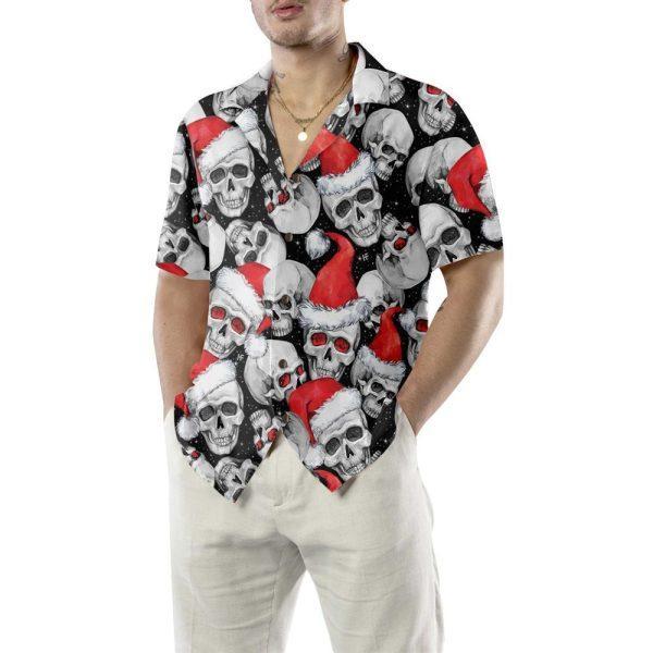 Christmas Hawaiian Shirt, Christmas Santa Skull Hawaiian Shirt, Xmas Hawaiian Shirts