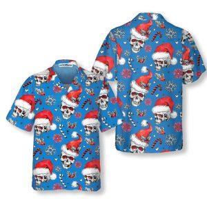 Christmas Hawaiian Shirt Christmas Skulls With Candy Canes Blue Version Christmas Hawaiian Shirt Xmas Hawaiian Shirts 1 ijw78w.jpg