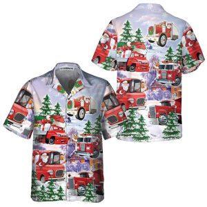 Christmas Hawaiian Shirt, Christmas Truck Hawaiian Shirt,…