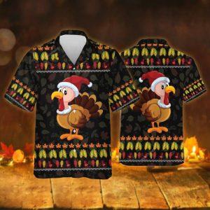 Christmas Hawaiian Shirt Christmas Turkey Thanksgiving Aloha Button Down Hawaiian Shirt Xmas Hawaiian Shirts 2 azbr89.jpg