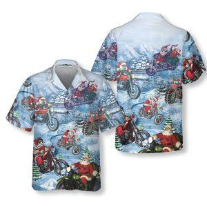 Christmas Hawaiian Shirt, Driving With Santa On…