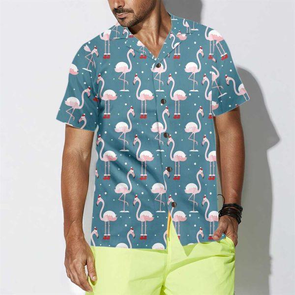 Christmas Hawaiian Shirt, Flamingo On Christmas Holiday Hawaiian Shirt, Xmas Hawaiian Shirts