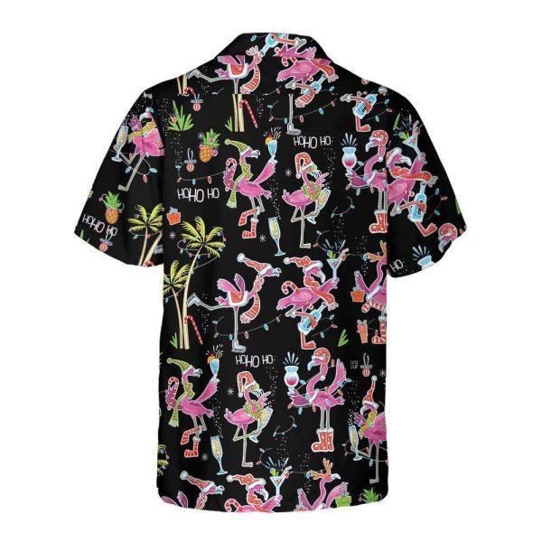 Christmas Hawaiian Shirt, Funny Christmas Flamingo Hawaiian Shirt, Xmas Hawaiian Shirts