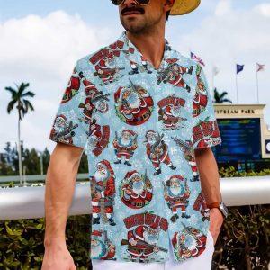 Christmas Hawaiian Shirt Funny Santa Claus With Machine Gun Christmas Hawaiian Shirt Xmas Hawaiian Shirts 4 j7lud1.jpg