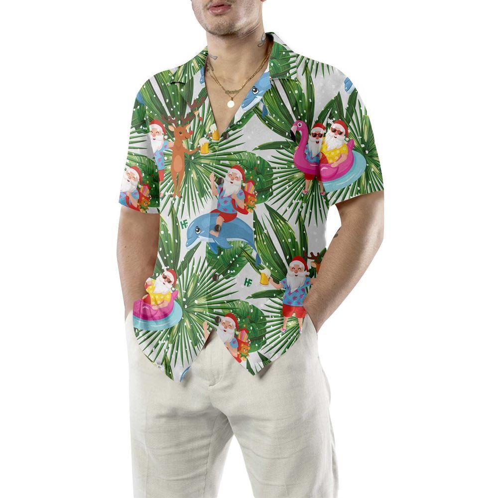 Christmas Hawaiian Shirt, Funny Tropical Christmas Hawaiian Shirt, Xmas Hawaiian Shirts