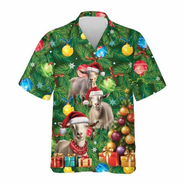 Christmas Hawaiian Shirt, Goat Christmas Hawaiian Shirts, Xmas Hawaiian Shirts