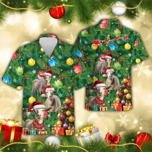 Christmas Hawaiian Shirt, Goat Christmas Hawaiian Shirts, Xmas Hawaiian Shirts