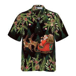 Christmas Hawaiian Shirt Hyperfavor Santa Santa Riding Sleigh Pattern Hawaiian Shirt Xmas Hawaiian Shirts 3 ae0lzh.jpg