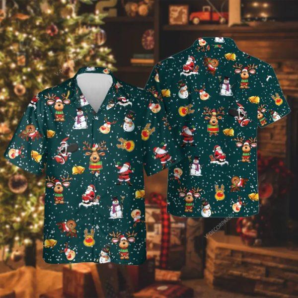 Christmas Hawaiian Shirt, Lovely Reindeer Christmas Icon Unisex Hawaiian Shirt, Xmas Hawaiian Shirts