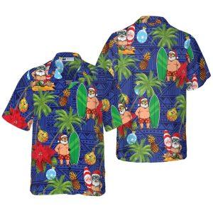 Christmas Hawaiian Shirt, Merry Christmas Santa Claus Funny Christmas Hawaiian Shirt, Xmas Hawaiian Shirts