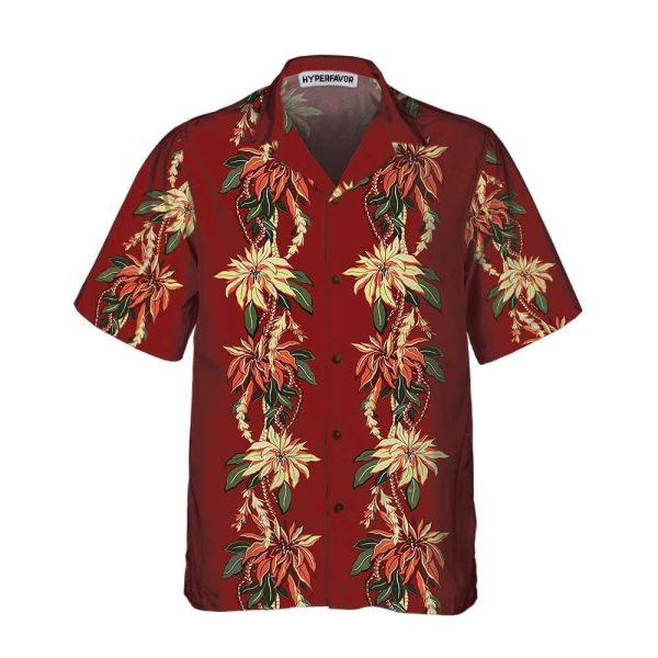 Christmas Hawaiian Shirt, Poinsettia Christmas Hawaii Shirt, Xmas Hawaiian Shirts