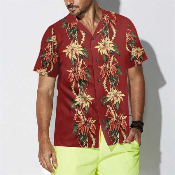 Christmas Hawaiian Shirt, Poinsettia Christmas Hawaii Shirt, Xmas Hawaiian Shirts