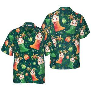 Christmas Hawaiian Shirt, Santa Christmas Socks Pattern Hawaiian Shirt, Xmas Hawaiian Shirts