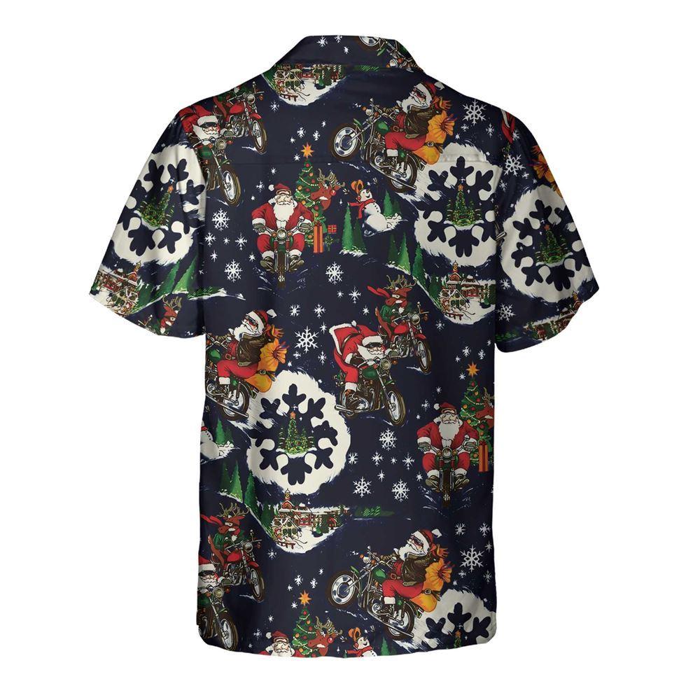 Christmas Hawaiian Shirt, Santa On Motorcycle Blue Christmas Hawaiian Shirt For Men, Xmas Hawaiian Shirts Christmas Hawaiian Shirt, Santa On Motorcycle Blue Christmas Hawaiian Shirt For Men, Xmas Hawaiian Shirts