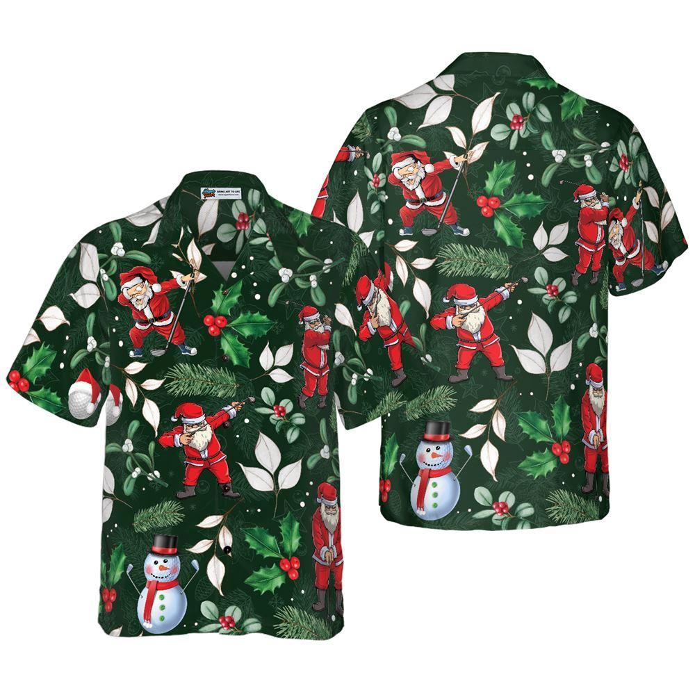 Christmas Hawaiian Shirt, Santa Playing Golf Pattern Hawaiian Shirt, Xmas Hawaiian Shirts Christmas Hawaiian Shirt, Santa Playing Golf Pattern Hawaiian Shirt, Xmas Hawaiian Shirts