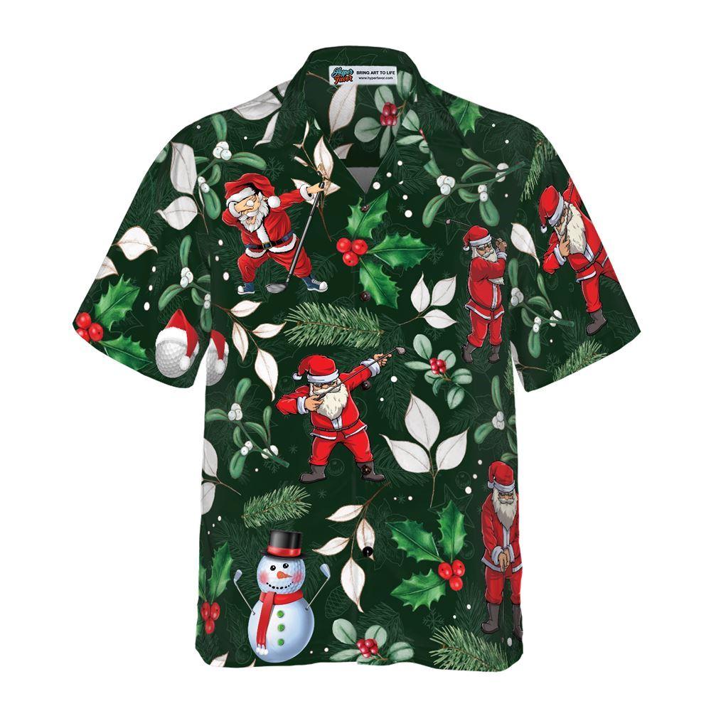 Christmas Hawaiian Shirt, Santa Playing Golf Pattern Hawaiian Shirt, Xmas Hawaiian Shirts Christmas Hawaiian Shirt, Santa Playing Golf Pattern Hawaiian Shirt, Xmas Hawaiian Shirts